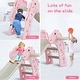 preview thumbnail 6 of 4, Plastic Foldable Slides Backyard Climber Set (Pink) with Basketball Hoop and Ball for 1-3 Old Baby Kids