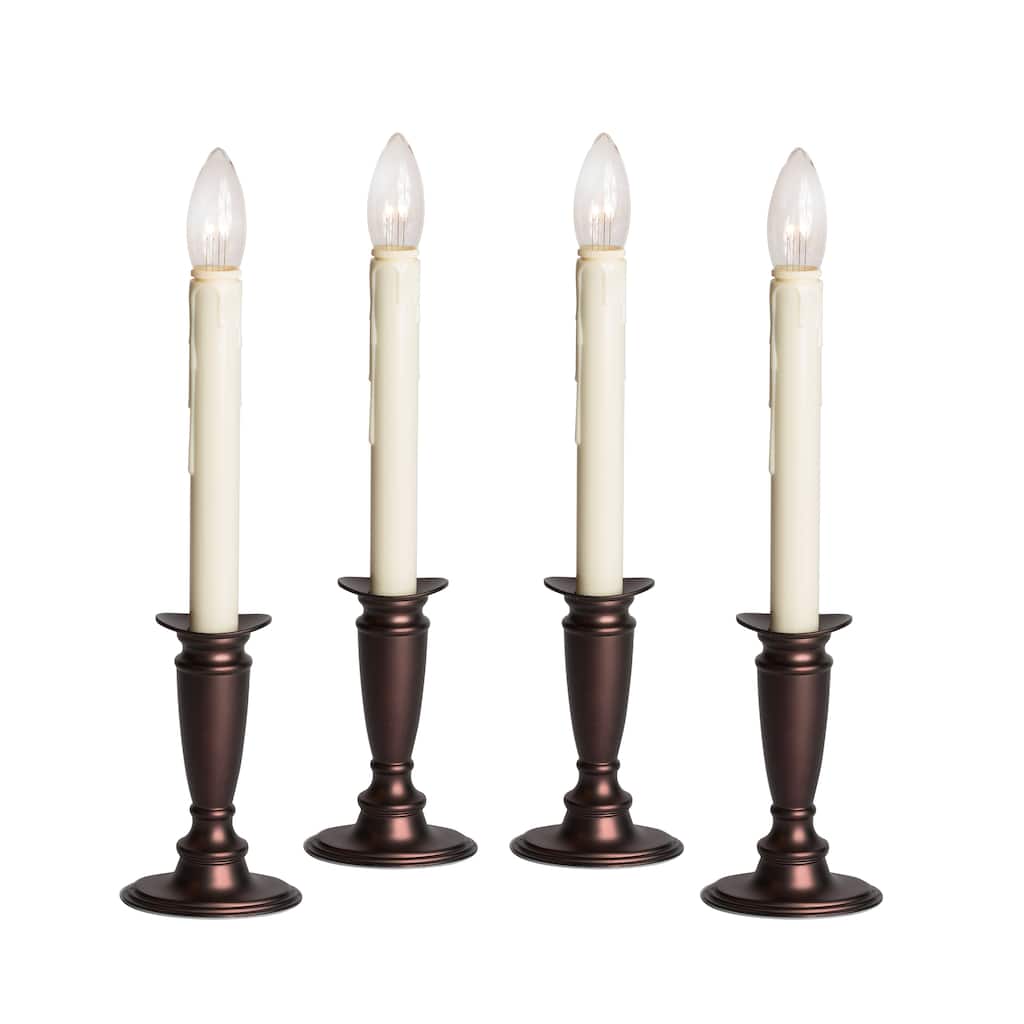 Battery Operated Bi-Directional LED Adjustable Base Candle 4-pack