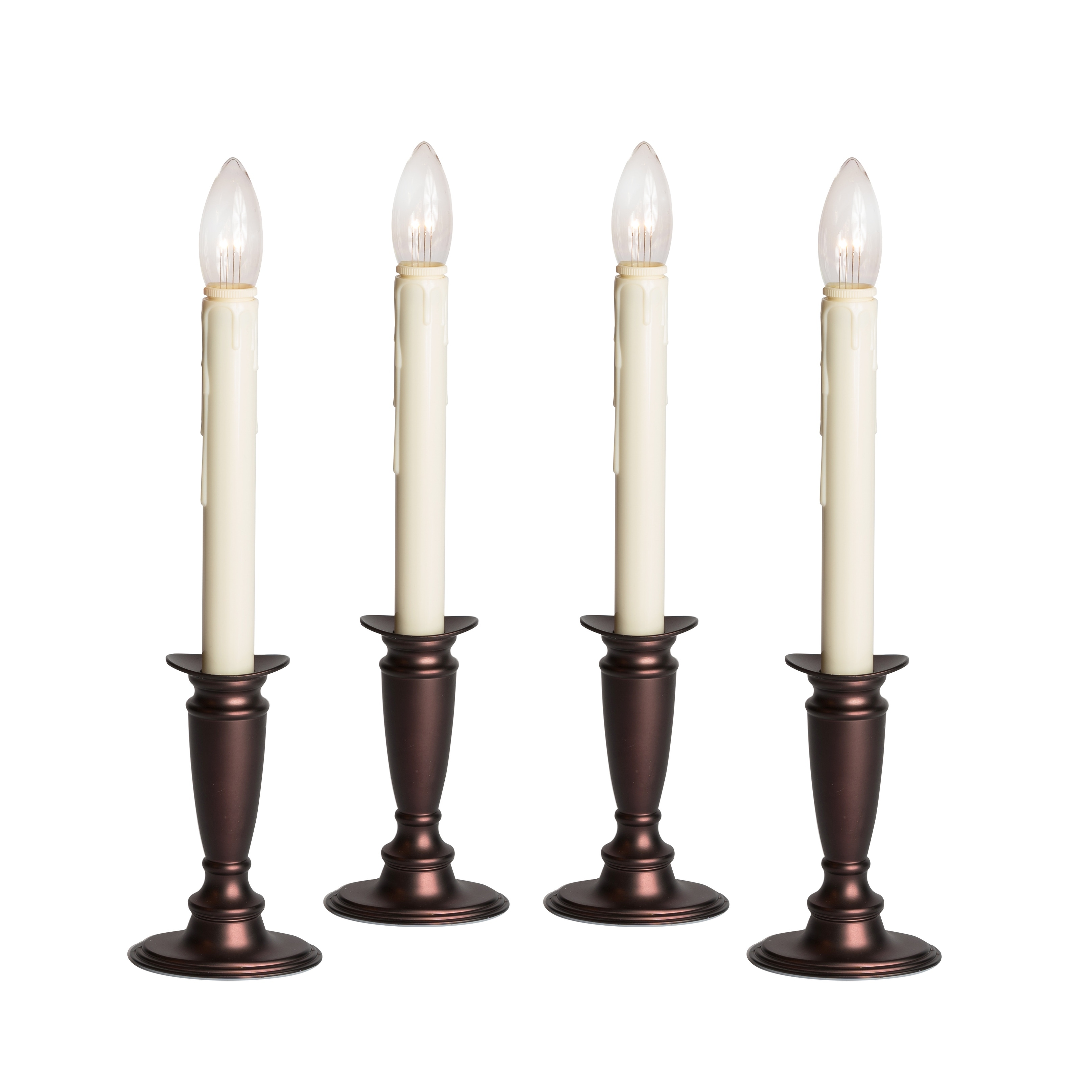 Battery Operated Bi-Directional LED Adjustable Base Candle 4-pack