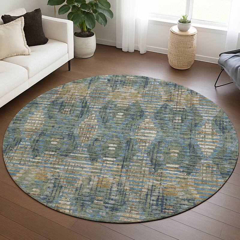 Machine Washable Indoor/ Outdoor Modern Ignacio Chantille Rug