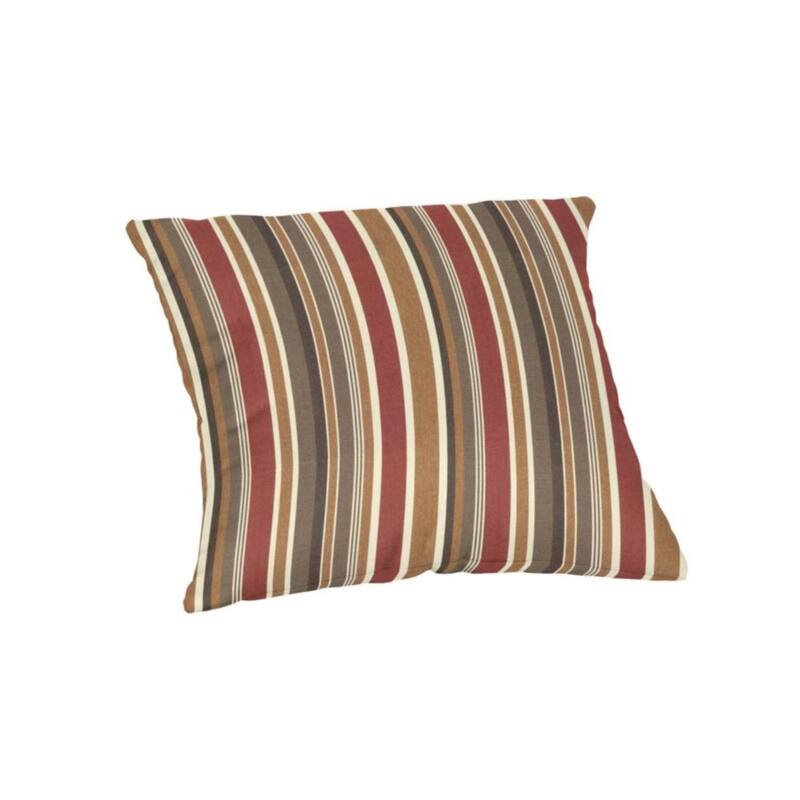 Sunbrella Stripe Fabric 1-Piece Indoor/Outdoor Square Throw Pillow, 18"W x 18"L