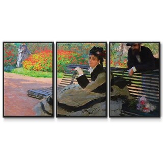 Camille Monet on a garden bench - Multi Piece Framed Canvas - Bed Bath ...