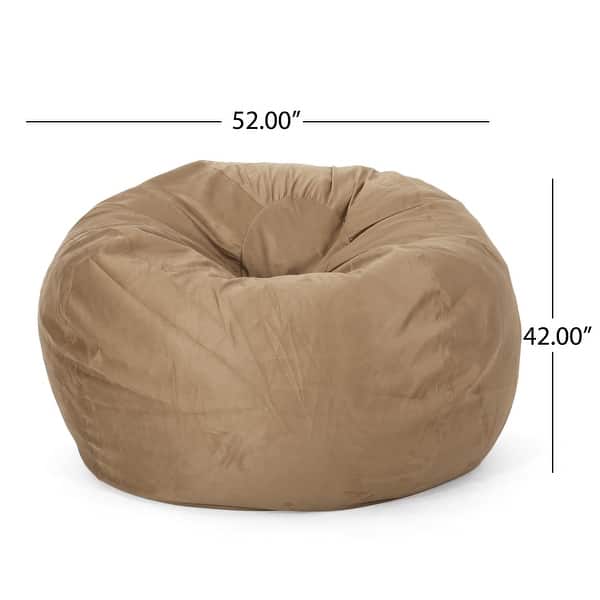 dimension image slide 4 of 10, Madison Faux Suede 5-foot Beanbag Chair by Christopher Knight Home