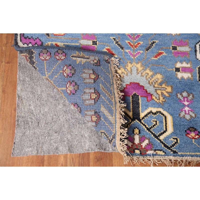 All-Over Blue Ziegler Oriental Area Rug Handmade Wool Carpet - 7'10" x 10'1"