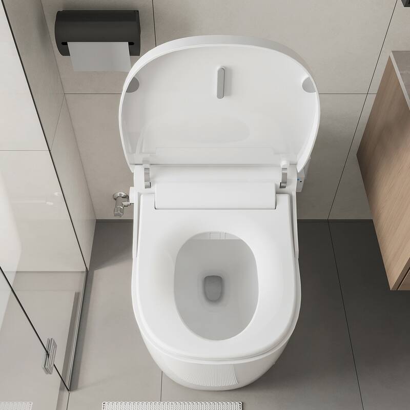 Vittuone Smart Bidet Toilet Combo with Clean Foam Shield Splash Proof,Uv Sterilization,Aroma Diffuser,Foot Sensor Operation