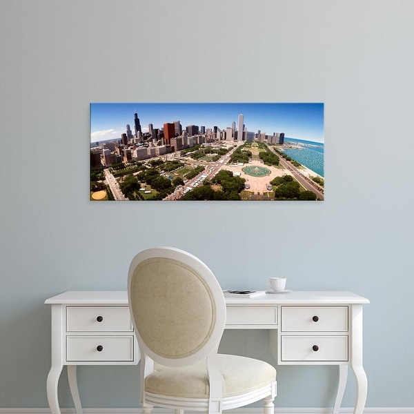 Easy Art Prints Panoramic Images's 'Aerial Grant Park Chicago IL' Premium Canvas Art
