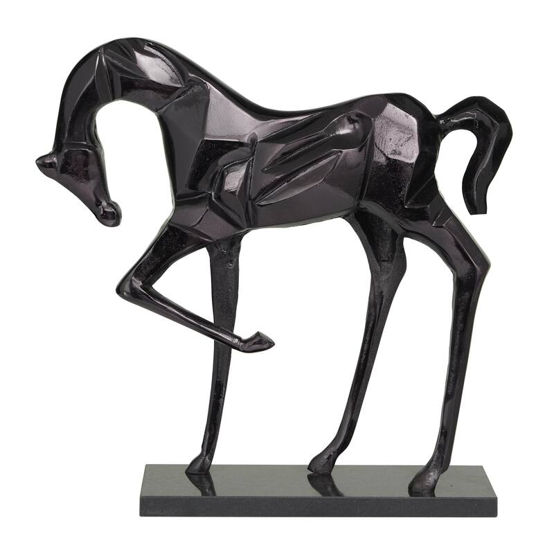 Aluminum Metal Horse Decorative Sculpture - Silver, Gold, Black - Roche River Decor