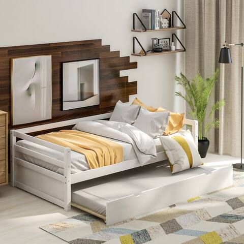 Twin Size Daybed with Trundle Frame Set