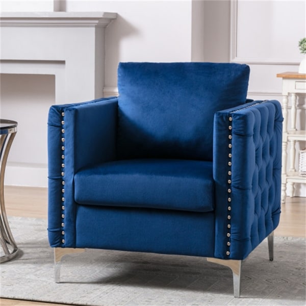 Velvet chair with on sale silver legs