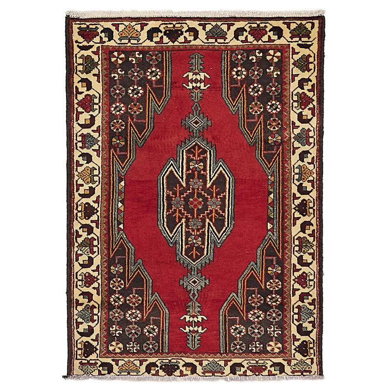 ECARPETGALLERY Hand-knotted Anadol Red Wool Rug - 3'7 x 5'1