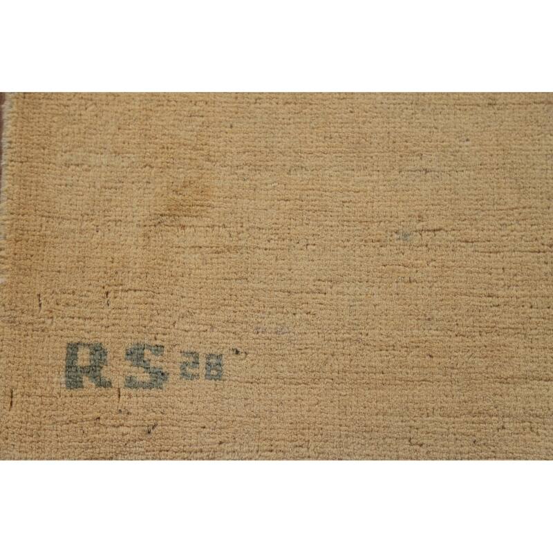 Solid Gabbeh Oriental Foyer Rug Handmade Wool Carpet - 3'3"x 4'11"