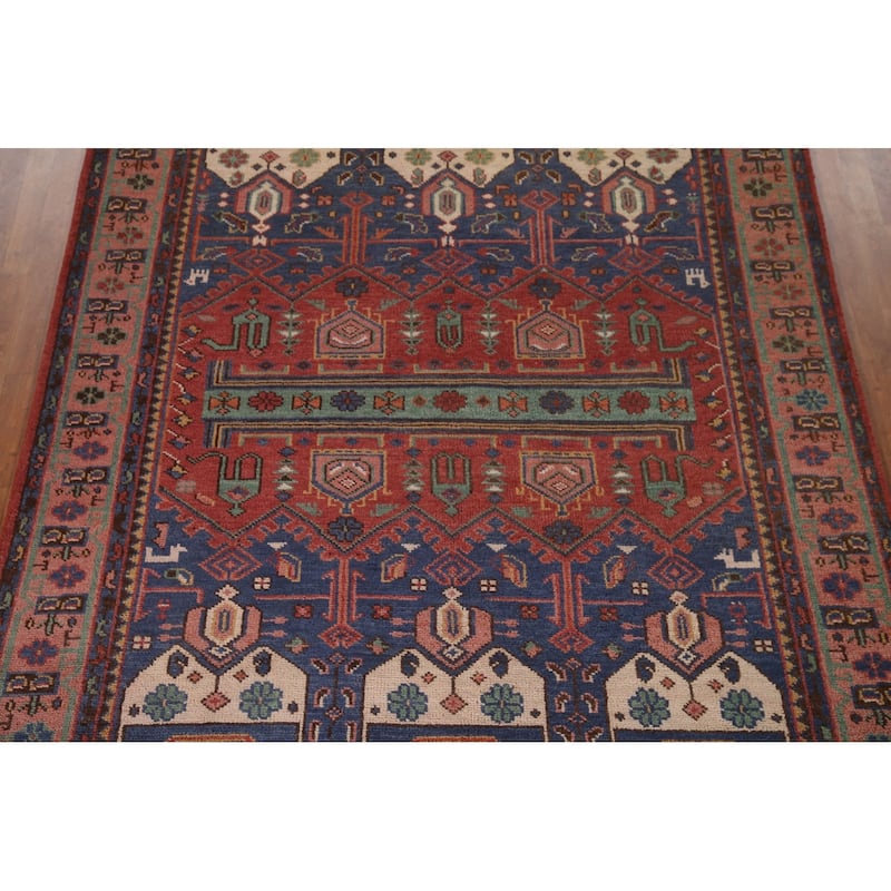 Geometric Sirjan Oriental Area Rug Handmade Wool Carpet - 8'0"x 10'2"