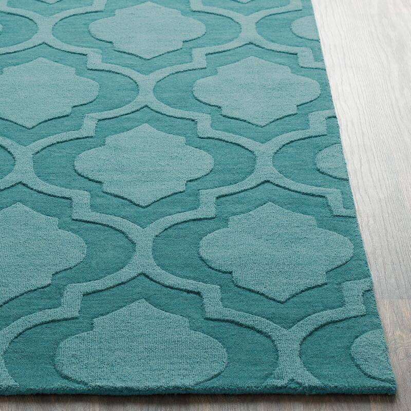 Hand-Woven Ali Tone-on-Tone Moroccan Trellis Wool Rug (6' x 9')