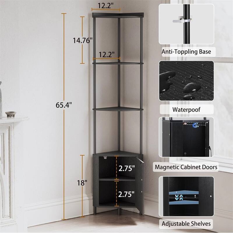 Bathroom Shelves - 11.69"D x 11.69"W x 65.43"H
