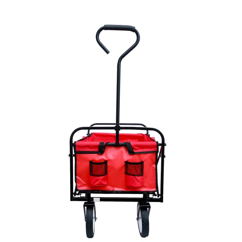 Folding Wagon Beach and Garden Shopping Cart in Sturdy Metal Material