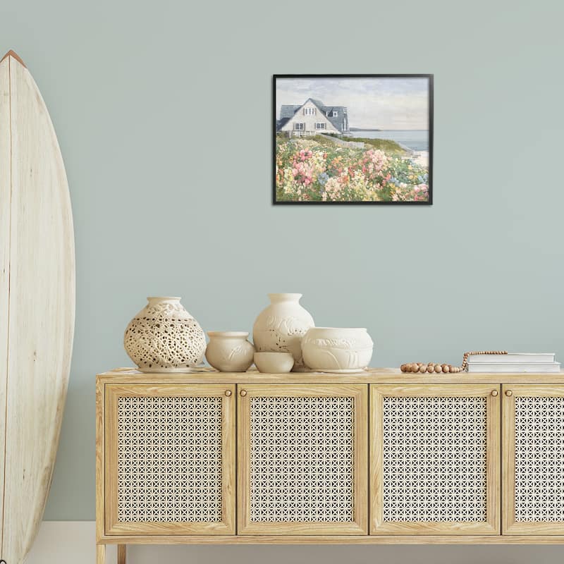 Stupell Coastal Cottage Meadow Framed Giclee Art Design By Amber Sterling