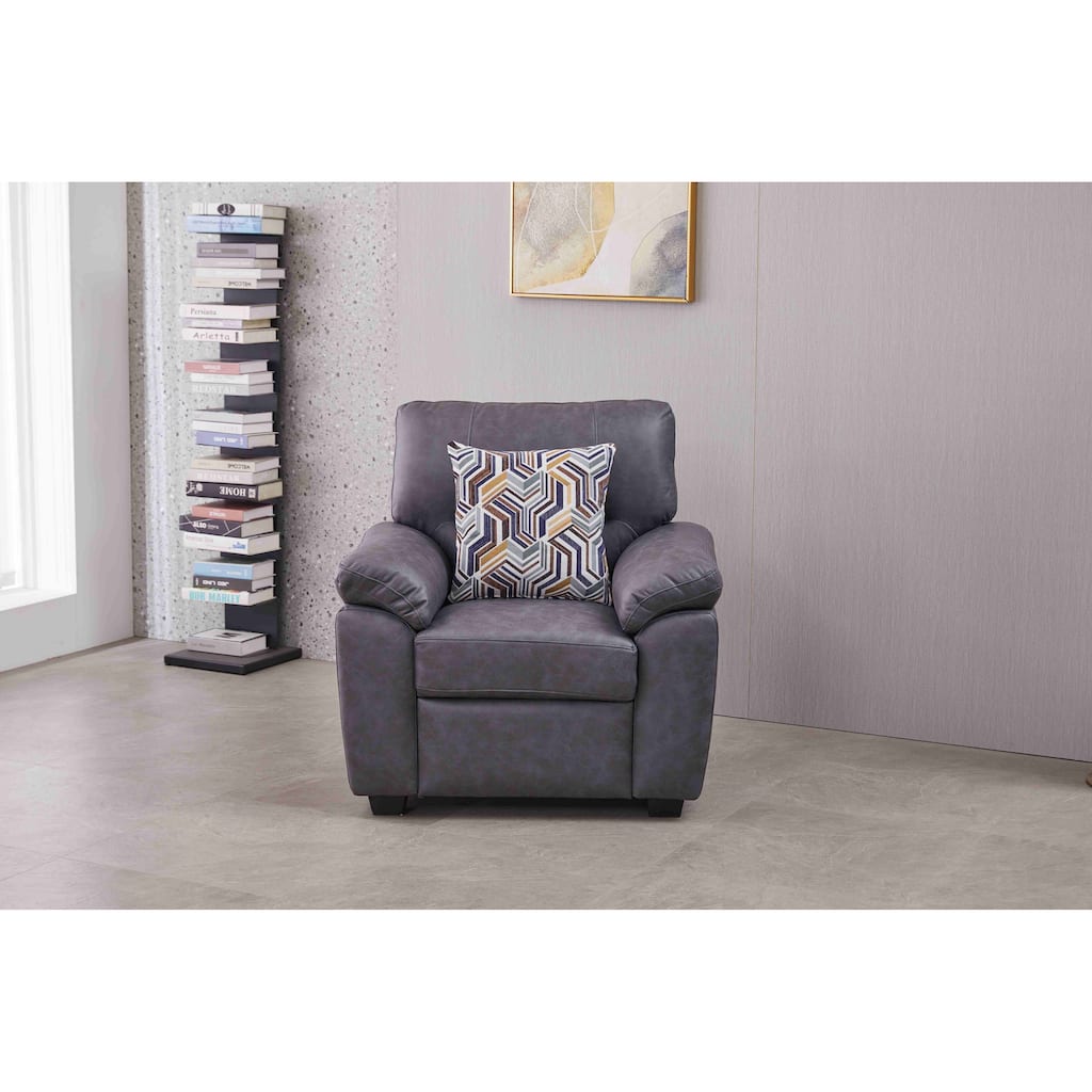 36.8'' Wide Faux Leather Chair