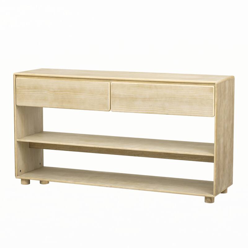 Console Table with Drawers and Shelves for Entryway