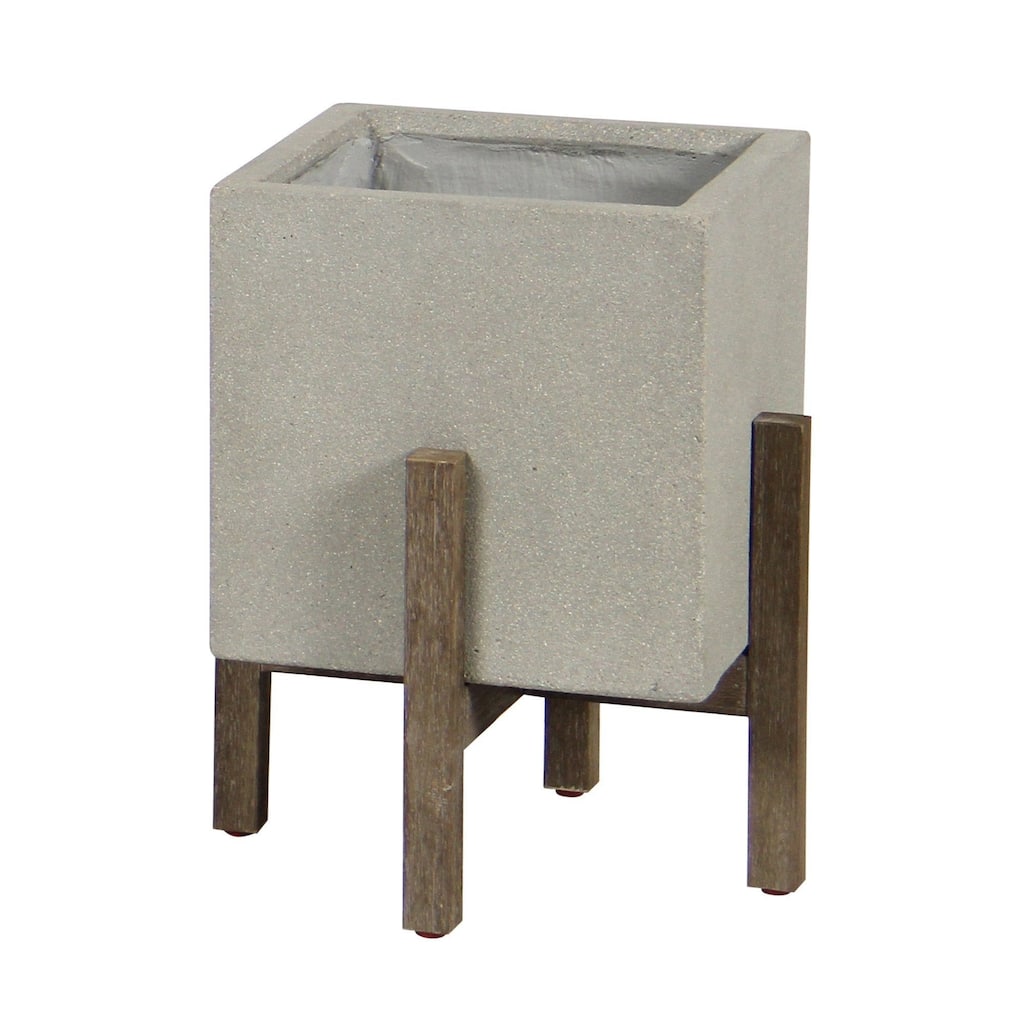 Habra 18" Square Standing Pot, Natural Stone