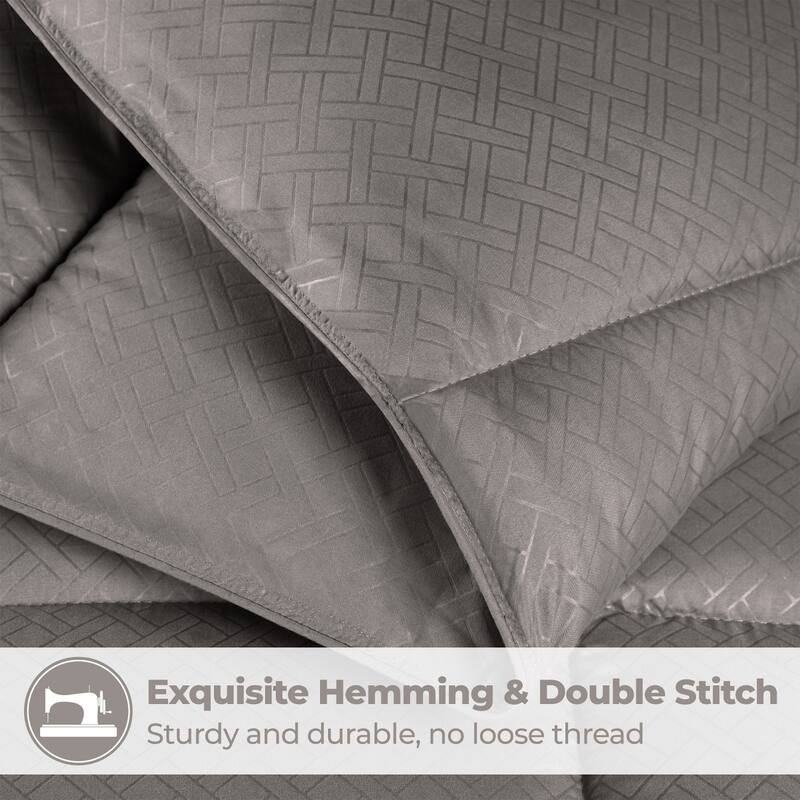 Superior Monochrome Basketweave Microfiber Down Alternative Comforter
