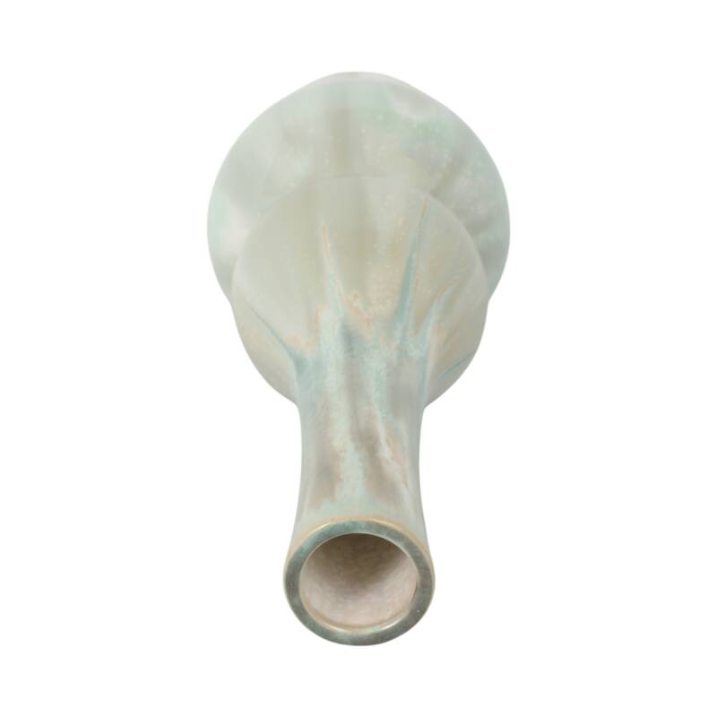 Stoneware Ceramic Vase Tall Sculptural Silhouette Glazed Finish Modern