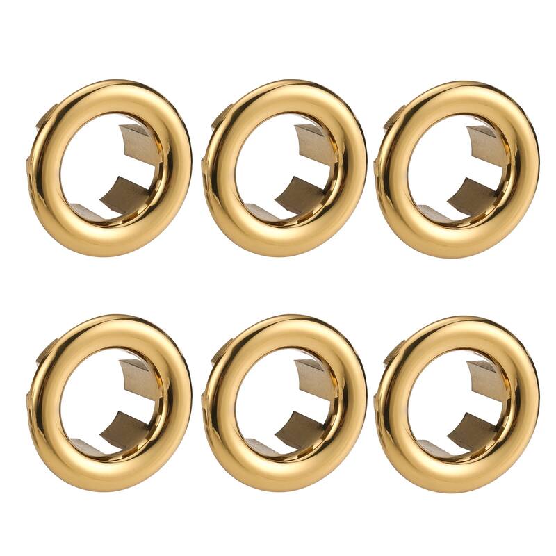 WOWOW 1.2 in. Sink Basin Trim Overflow Cover (6-Pack) - Brushed Gold