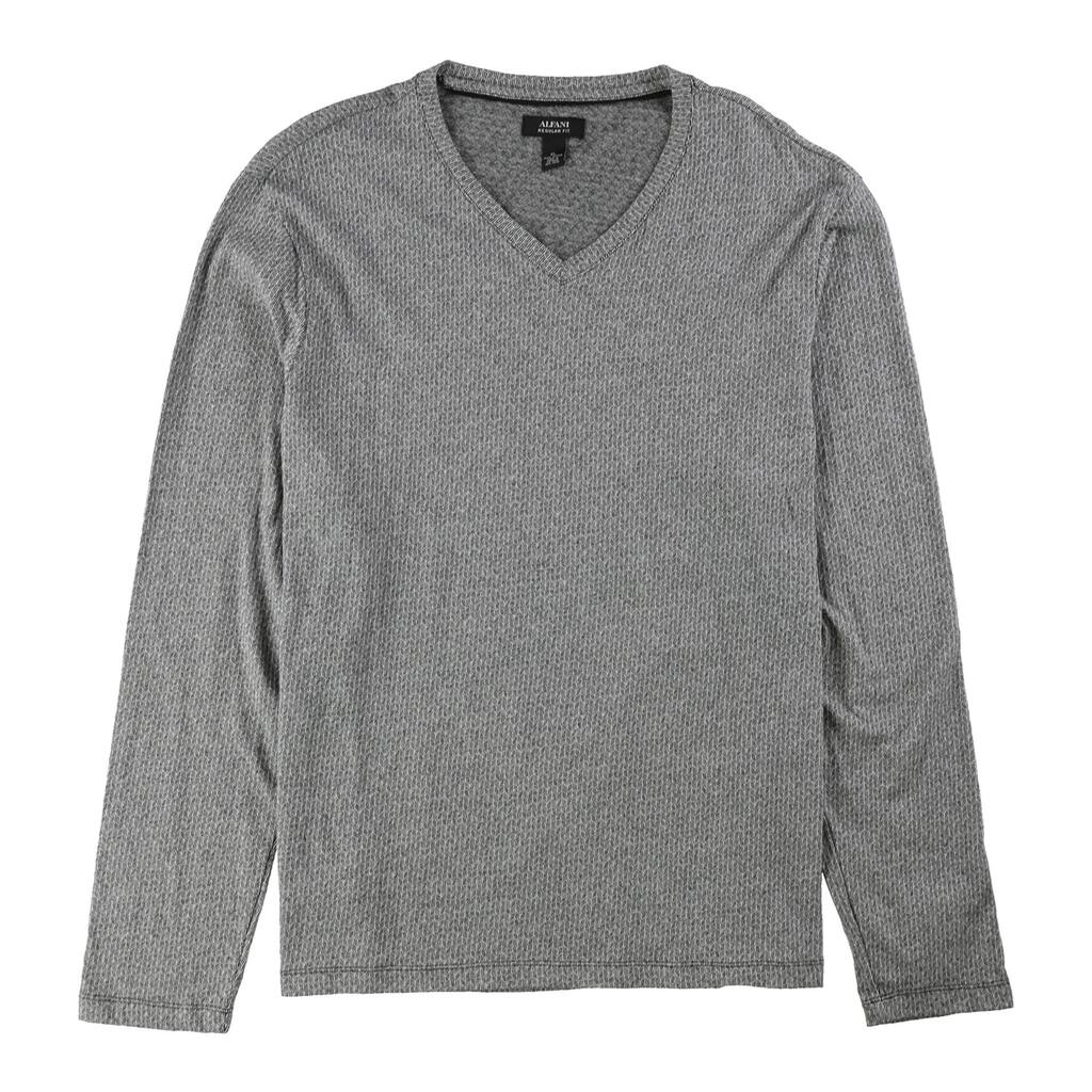 Alfani Mens V-Neck Jacquard Basic T-Shirt