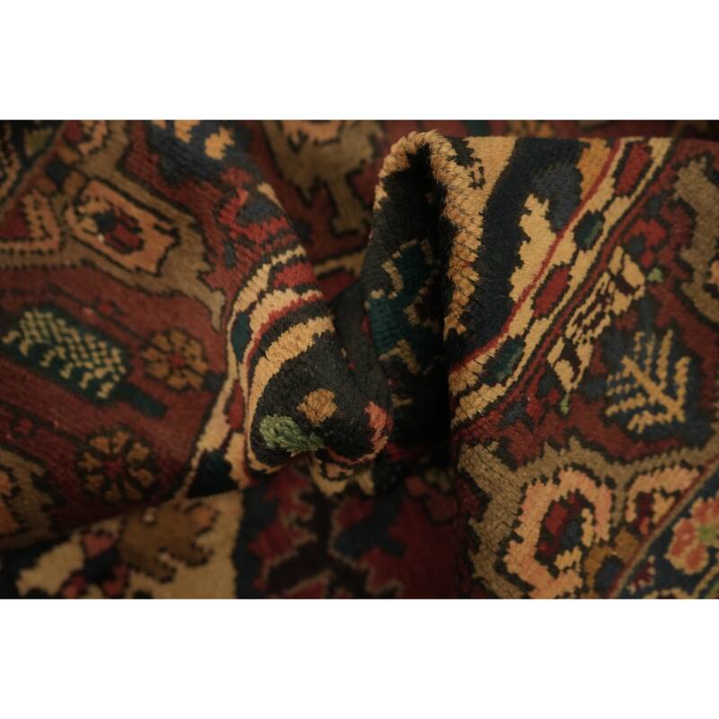 Hand Knotted Oriental 100% Wool Carpet Traditional Geometric Red Bakhtiari Area Rug - 9' 5'' X 6' 9''