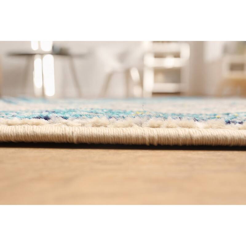 ECARPETGALLERY Machine Made Daria Blue Area Rug