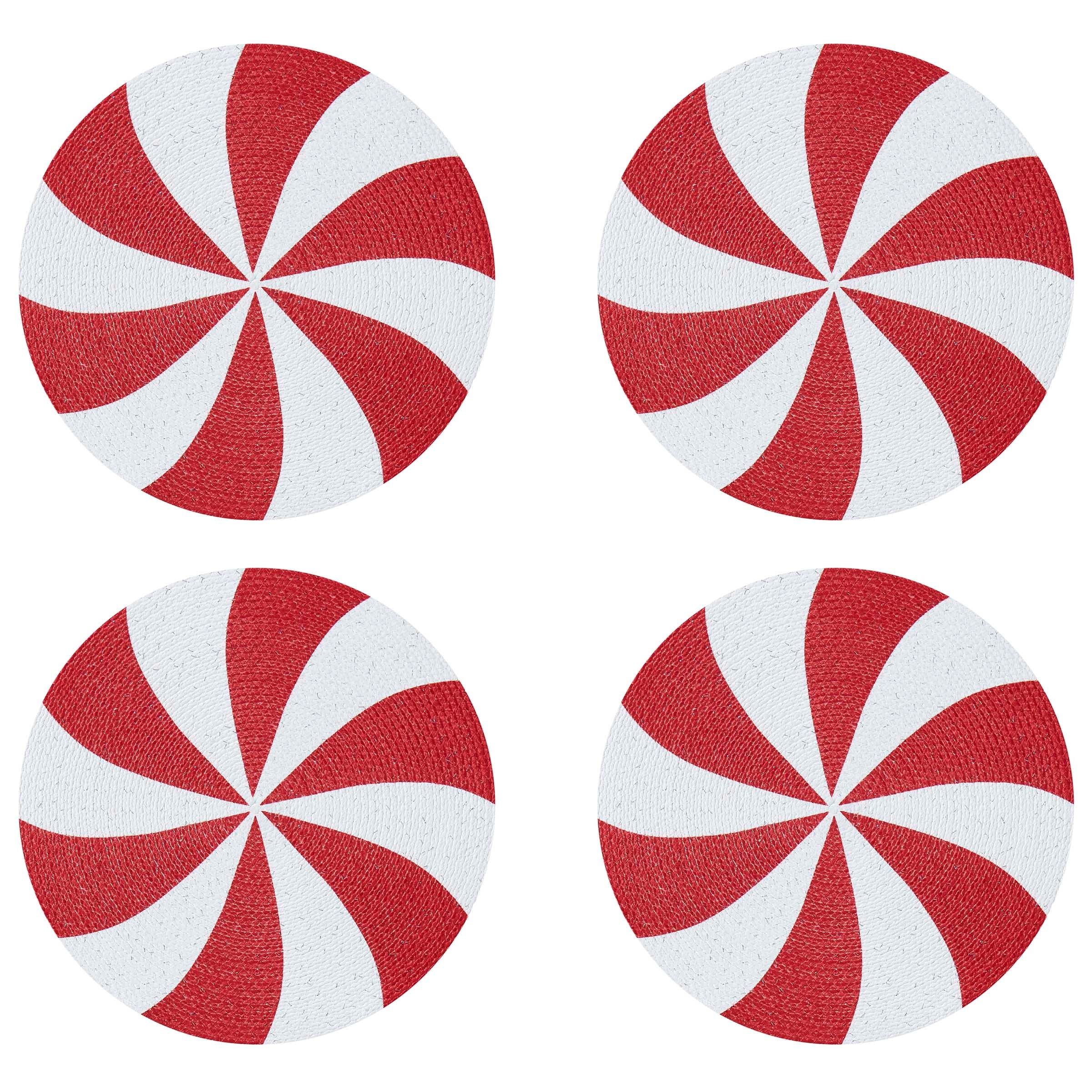 Avanti Peppermint Set of 4 Round Placemats - 13x19