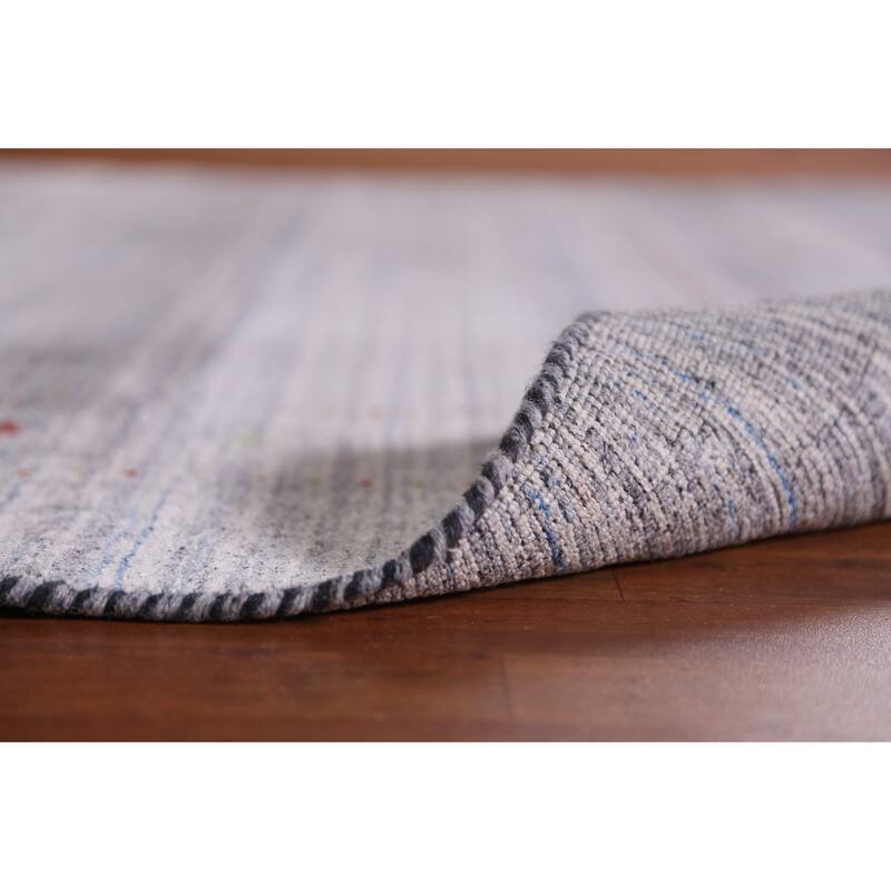 Hand Knotted Oriental 100% Wool Carpet Tribal Animal Pictorial Greys & Charcoal Gabbeh Area Rug - 9' 8'' X 7' 10''