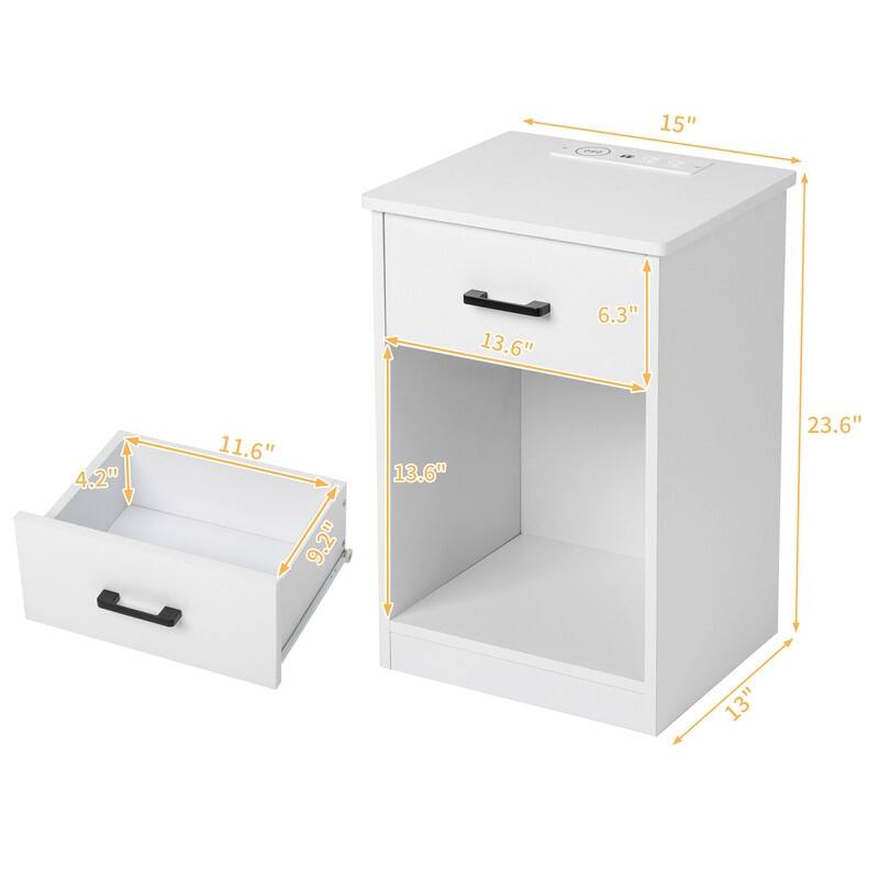 LED Light Nightstand with USB