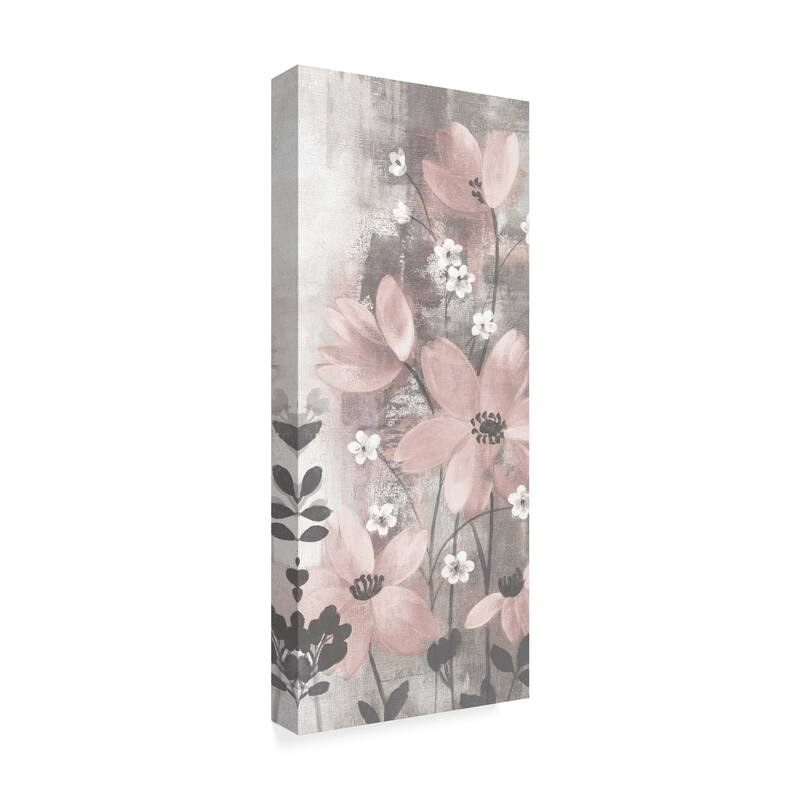 Silvia Vassileva 'Floral Symphony Blush Gray Crop I' Canvas Art