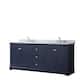 Option Dark Blue, Chrome Trim, White Carrara Marble Top