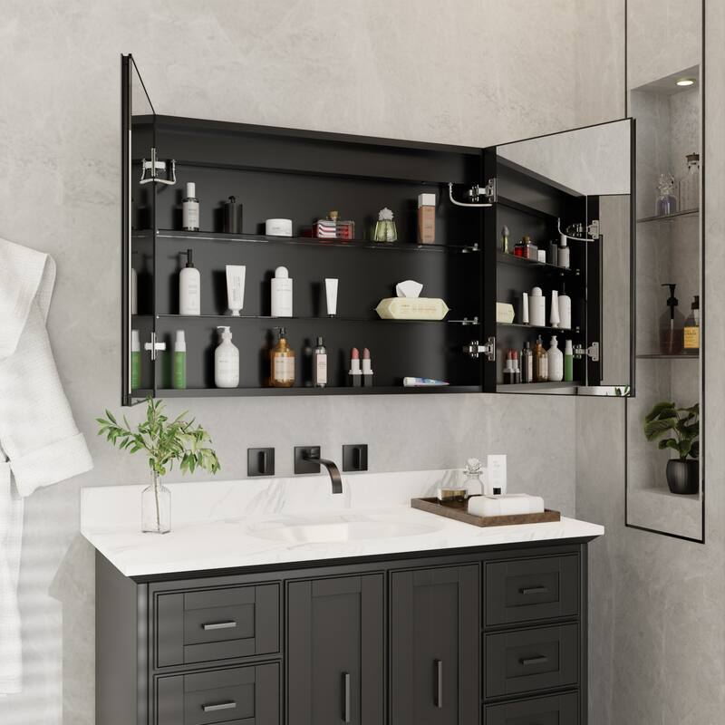 ExBrite 20" x 26" LED Bathroom Medicine Cabinet with Mirrors, Defog