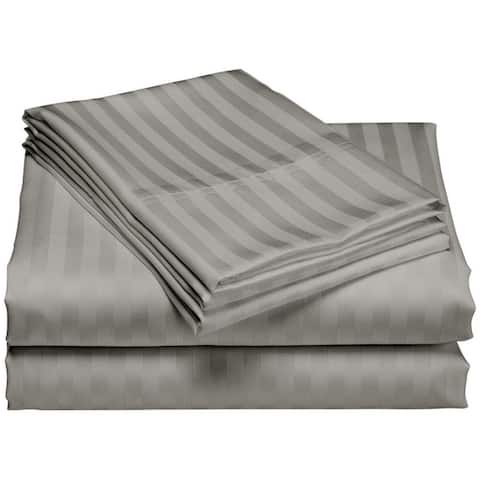 1200 Thread Count Cotton Deep Pocket Luxury Hotel Stripe Sheet Set