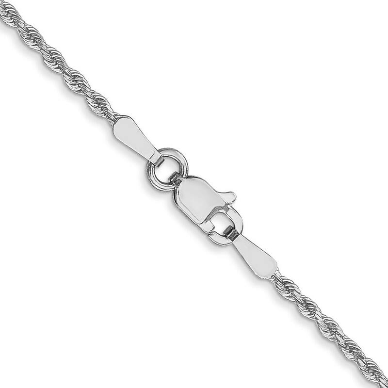 Curata 10k White Gold Solid Polished Lobster Claw Closure Valu plus 1.5mm Sparkle Cut Chain Bracelet 7 Inch