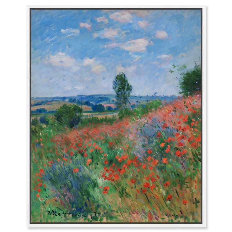 Blanket of Poppies II Canvas by Art Remedy - White - 30" x 36"