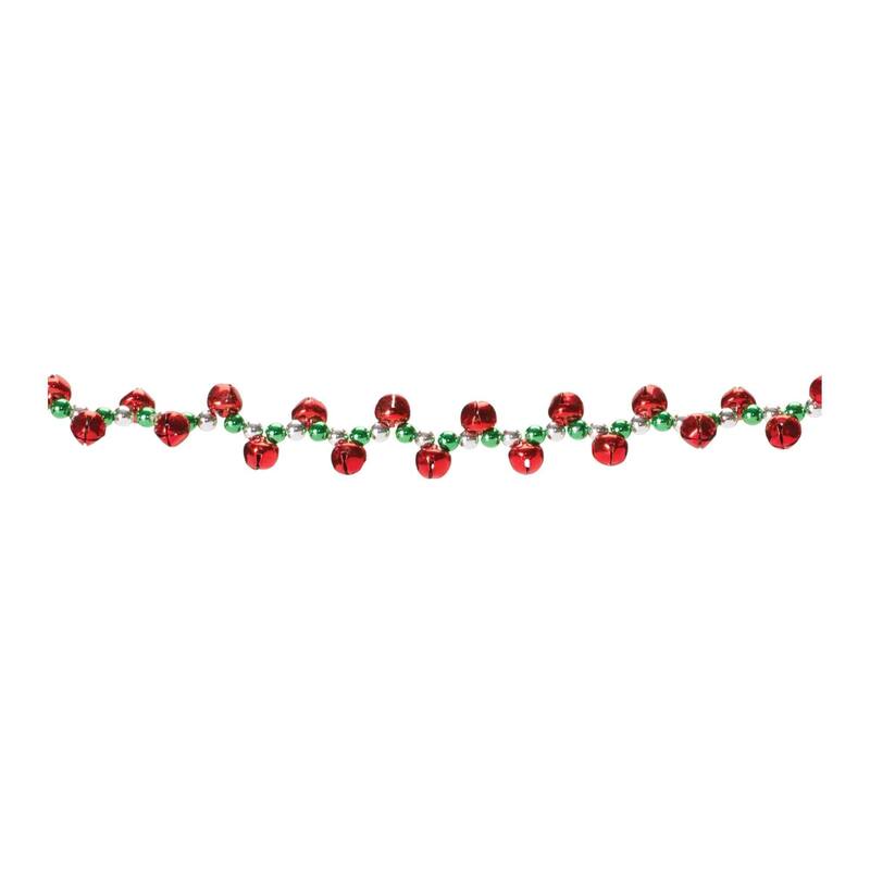 Sleigh Bell Christmas Garlands - 4' x 1" - Unlit - Set of 2