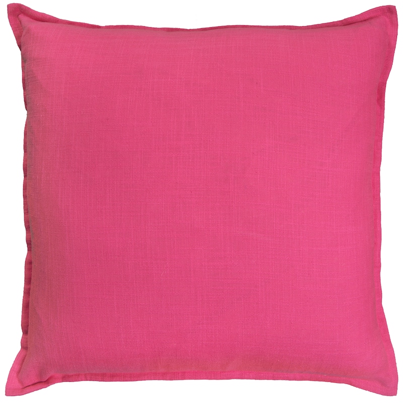 Rizzy Home Cotton Slub Solid Decorative Throw Pillow - Hot Pink - Polyester