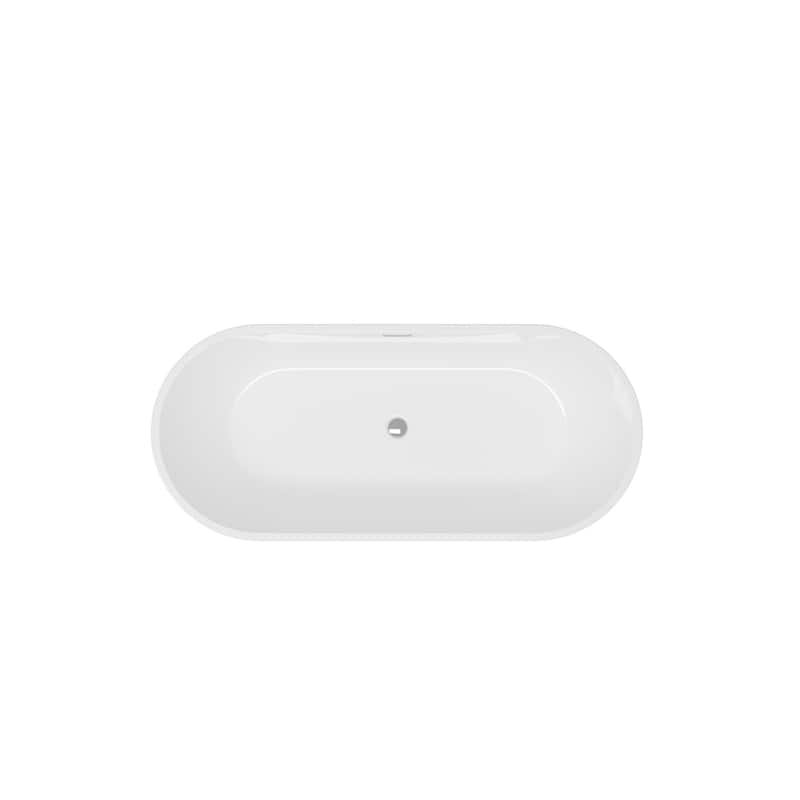 67" Acrylic Soaking Bathtub with Slotted Overflow and Toe-tap Drain