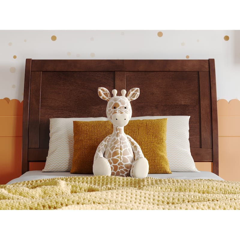 Valencia Solid Wood Low Profile Sleigh Platform Bed with Matching Footboard