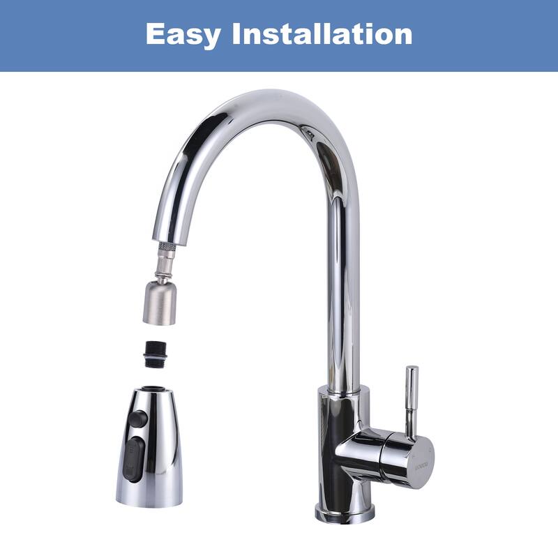 WOWOW 3 Function Kitchen Faucets Head Replacement with 9-Adapters