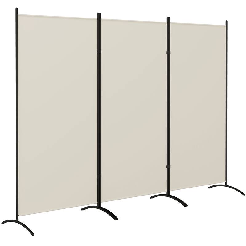 HOMCOM 3 Panel Room Divider Screen, 6 Ft Tall Folding Privacy Screen, Freestanding Partition Wall Divider