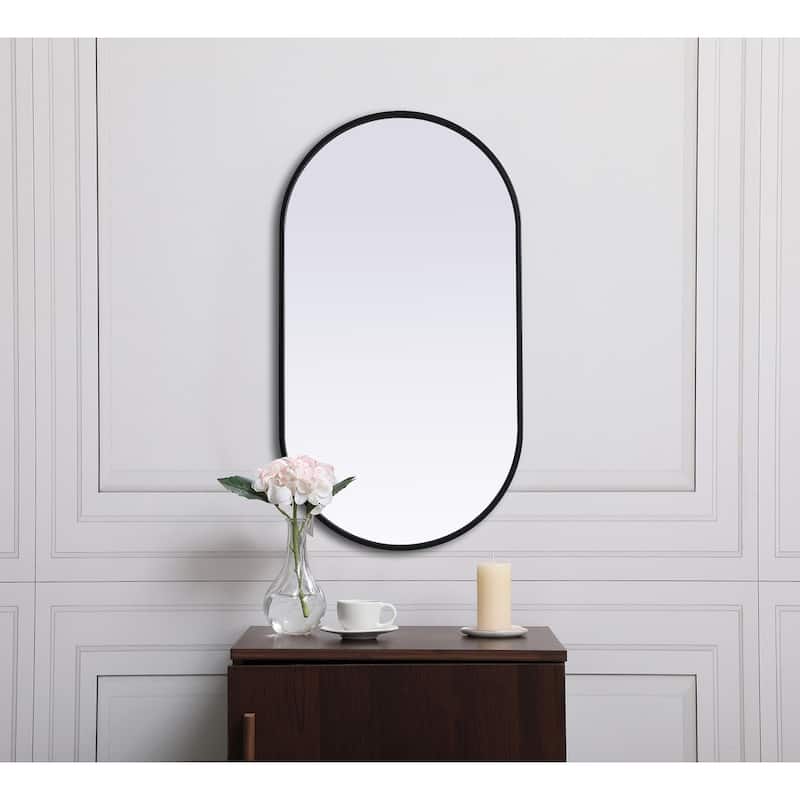 Indigo Home Metal Frame Oval Mirror 20x36 Inch