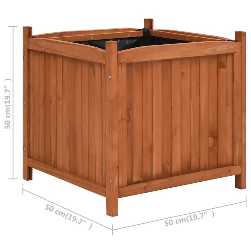 vidaXL Raised Bed Set of 2 Brown Firwood with water-based paint Large - 19.7"x19.7"x19.7"