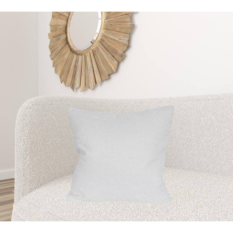 HomeRoots 22" X 22" White Polyester Zippered Pillow