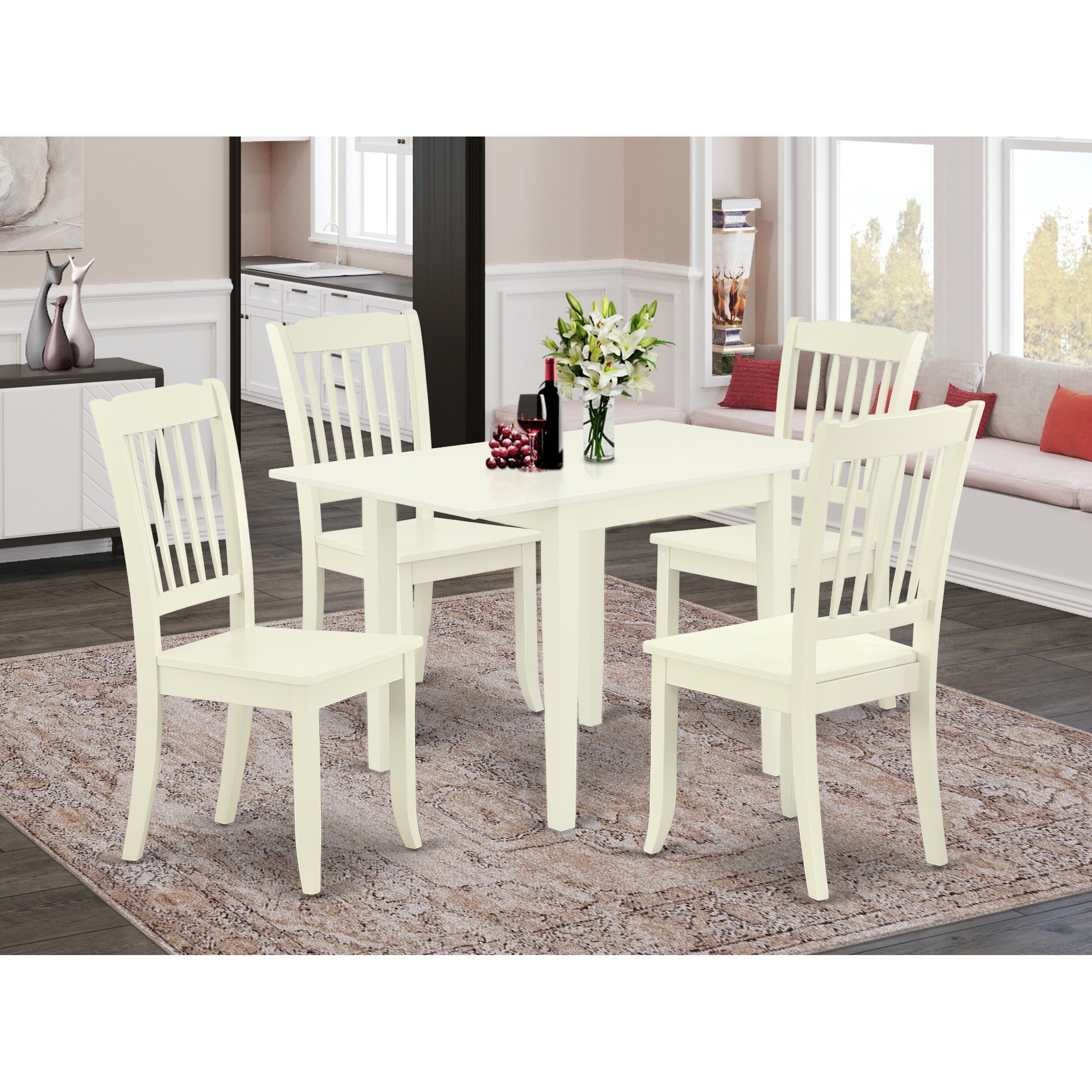 Shop Black Friday Deals On Rectangle Kitchen Table And Solid Wood Dining Room Chairs With Wooden Seat Number Of Chairs Option Overstock 32448475