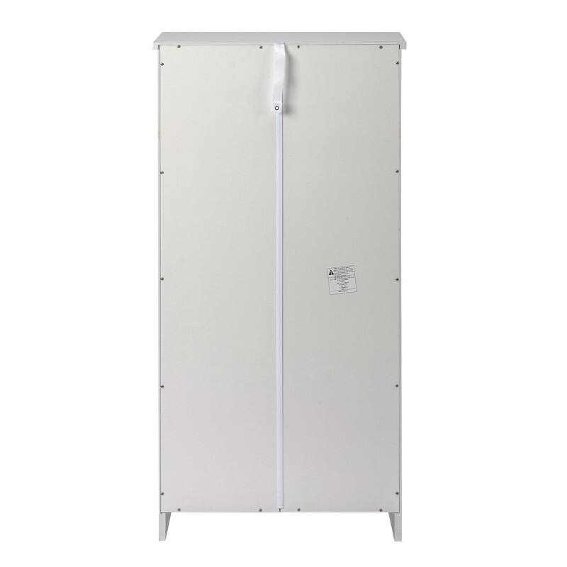21.26" W MDF Shutter Drawers Shoe Cabinet White