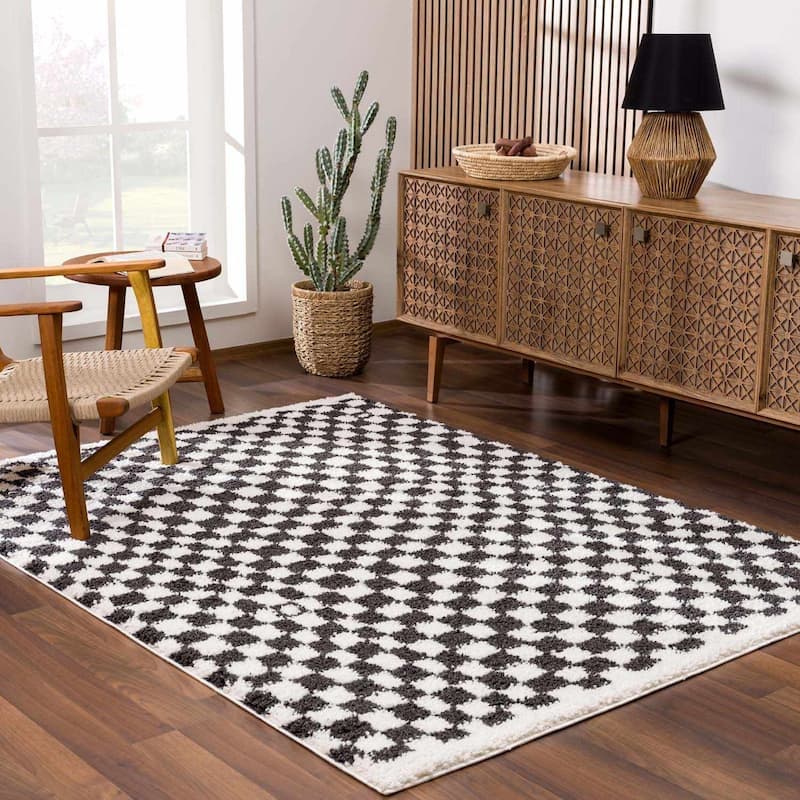 Hauteloom Kieu Hallway, Kitchen Runner Rug - Plush Pile - Driftwood, Black White, Silverton - 2'7" x 7'3" - 2'7" x 7'3" - Driftwood, Black White, Silverton / Kieu